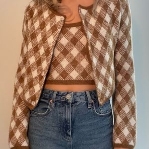 Zara knitted tank and cardigan